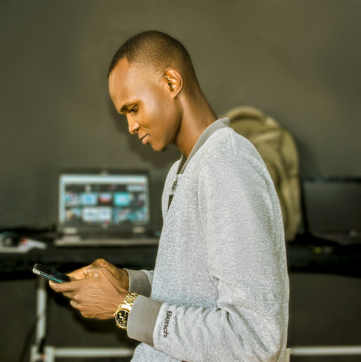 Zambian worker earning from smartphone